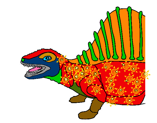 Dibujo Dinosaurio pintado por jessieli