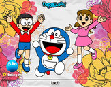 Dibujo Doraemon y amigos pintado por carla381