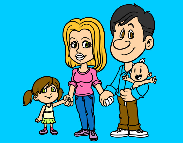 Dibujo Familia feliz pintado por iancito