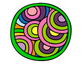 Dibujo Mandala circular pintado por AVEJ