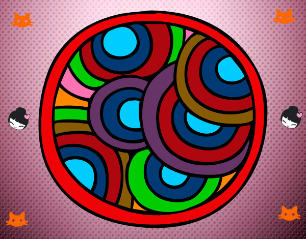 Dibujo Mandala circular pintado por jessieli