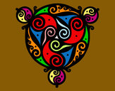 Dibujo Mandala con tres puntas pintado por vanessa03
