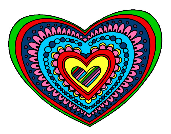 Dibujo Mandala corazón pintado por Vicpec
