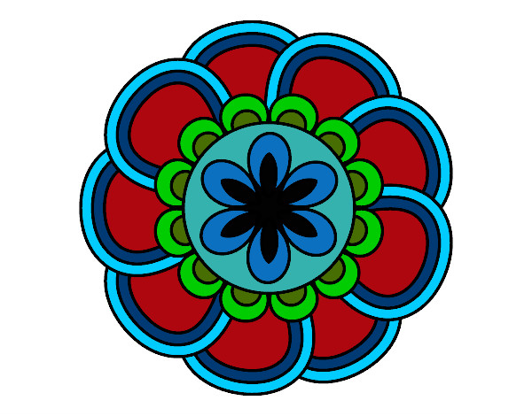 Dibujo Mandala de pétalos pintado por oliber