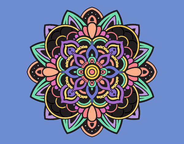 Dibujo Mandala decorativa pintado por blanca