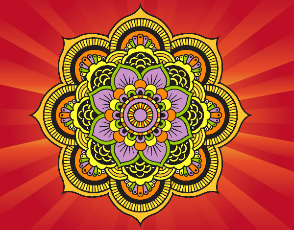 Dibujo Mandala flor oriental pintado por agus16san5