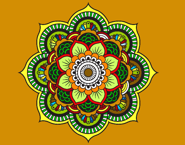 Dibujo Mandala flor oriental pintado por AVEJ