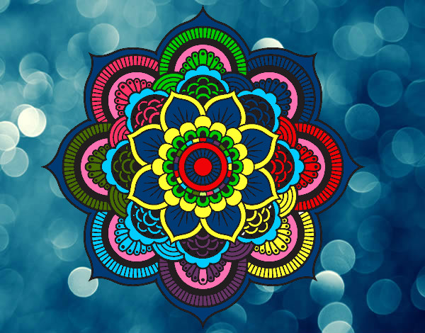 Dibujo Mandala flor oriental pintado por Vicpec