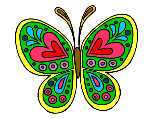 Dibujo Mandala mariposa pintado por Vicpec