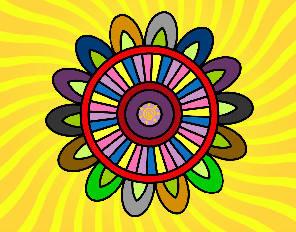 Dibujo Mandala solar pintado por xanatl