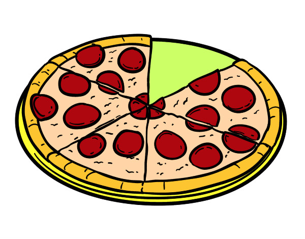 Dibujo Pizza de pepperoni pintado por naybell20