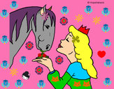 Dibujo Princesa y caballo pintado por angy2010