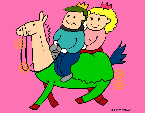 Dibujo Príncipes a caballo pintado por Lujitaa
