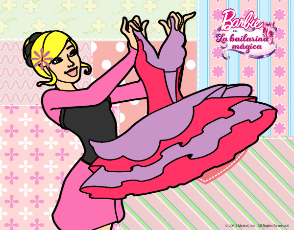 Dibujo Barbie y su vestido de ballet pintado por Rushiita