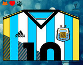 Dibujo Camiseta del mundial de fútbol 2014 de Argentina pintado por aldu007