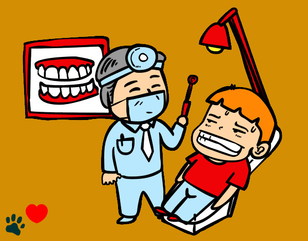 Dibujo Dentista con paciente pintado por serranista