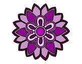 Dibujo Mándala con forma de flor weiss pintado por lizu