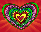 Dibujo Mandala corazón pintado por lizu