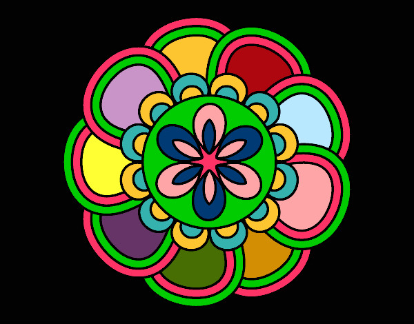 Dibujo Mandala de pétalos pintado por Macarenaa