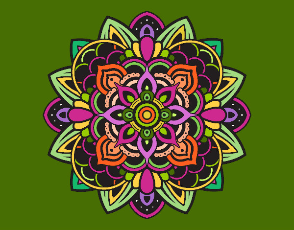 Dibujo Mandala decorativa pintado por blanca