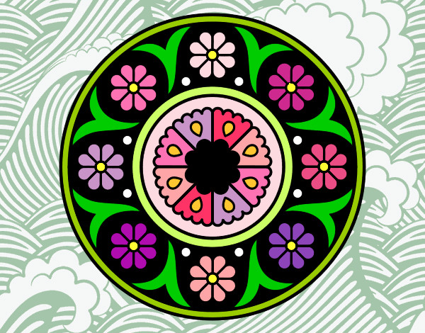 Dibujo Mandala flor pintado por lizu