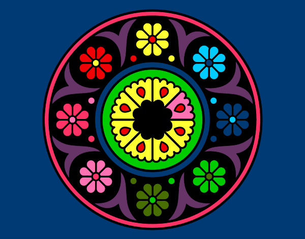 Dibujo Mandala flor pintado por Vicpec
