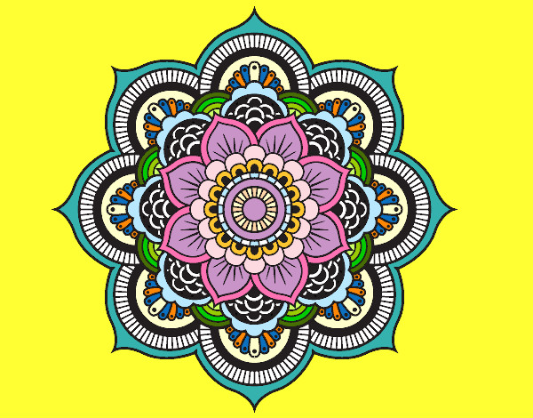 Dibujo Mandala flor oriental pintado por velalu