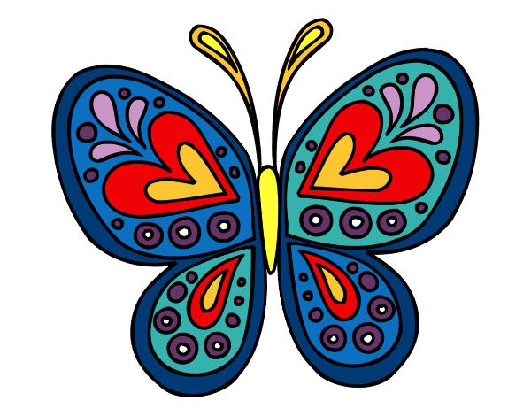 Dibujo Mandala mariposa pintado por greygris
