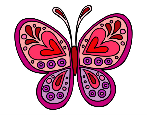Dibujo Mandala mariposa pintado por lizu