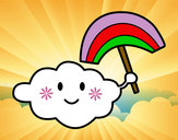 Dibujo Nube con arcoiris pintado por Rilakkuma