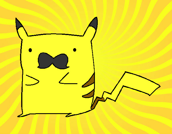 Dibujo Pikachu con bigote pintado por TheHade