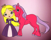 Dibujo Princesa y unicornio pintado por jazmunchi