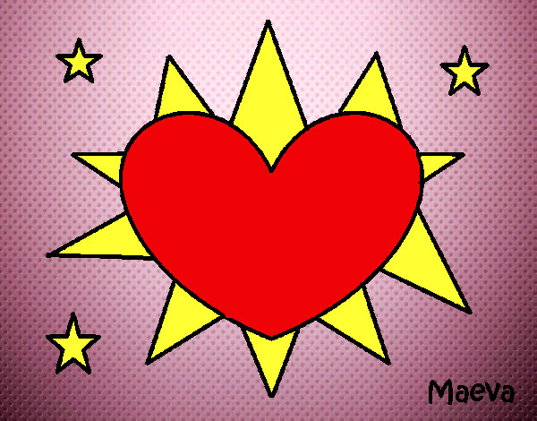 Dibujo Sol en forma de corazón pintado por catita1416