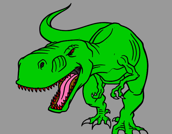 Dibujo Tiranosaurio Rex enfadado pintado por batudino
