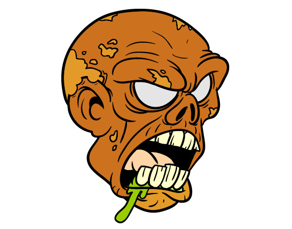 Dibujo Cabeza de zombi pintado por percibald