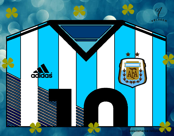Dibujo Camiseta del mundial de fútbol 2014 de Argentina pintado por jamiraquai