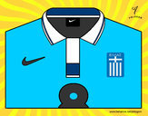 Dibujo Camiseta del mundial de fútbol 2014 de Grecia pintado por azmanuel