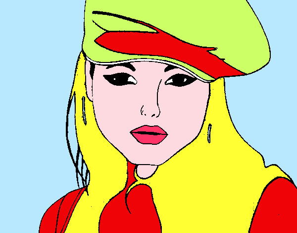 Dibujo Chica con boina pintado por melodichug