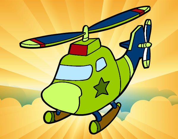 Dibujo Helicóptero con una estrella pintado por monno