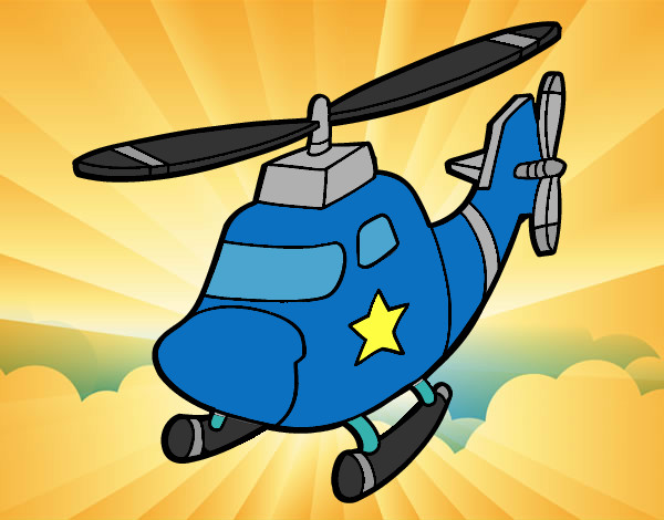 Dibujo Helicóptero con una estrella pintado por zaza12