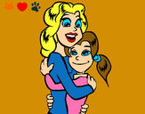 Dibujo Madre e hija abrazadas pintado por aldu007