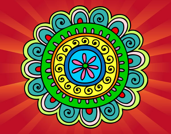 Dibujo Mandala alegre pintado por Killa