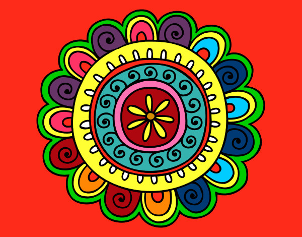 Dibujo Mandala alegre pintado por NCPM