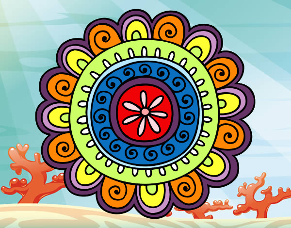 Dibujo Mandala alegre pintado por Satiamitra