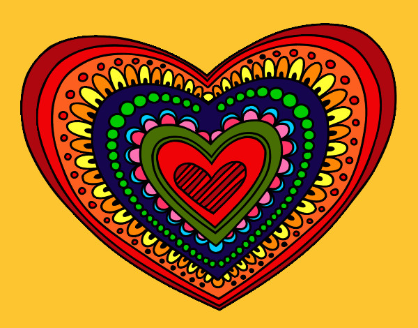 Dibujo Mandala corazón pintado por NCPM