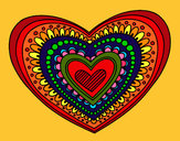 Dibujo Mandala corazón pintado por NCPM