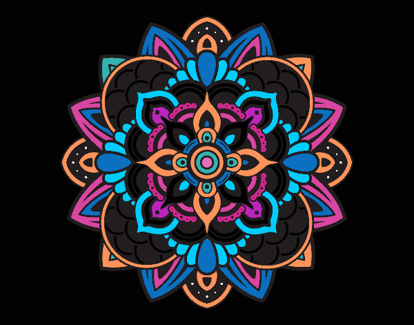 Dibujo Mandala decorativa pintado por blanca