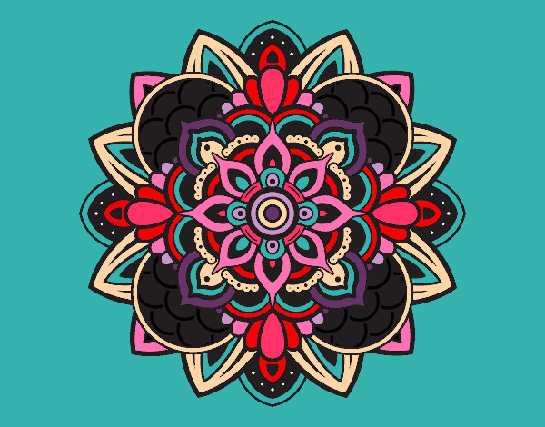 Dibujo Mandala decorativa pintado por blanca