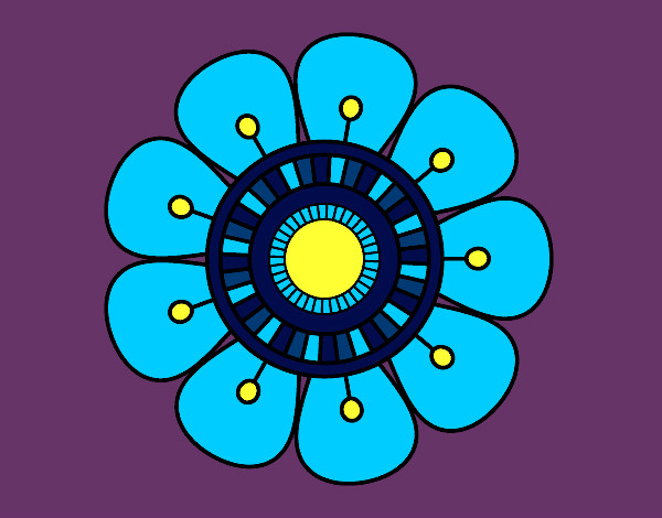 Dibujo Mandala en forma de flor pintado por NCPM