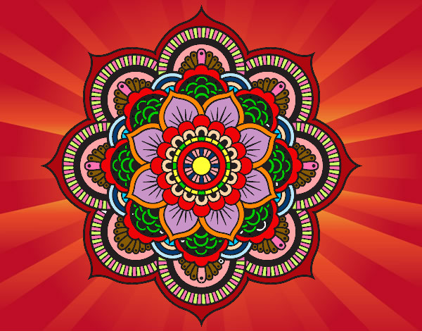 Dibujo Mandala flor oriental pintado por iancito